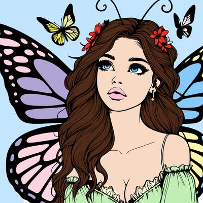butterfly fairy realistic girl