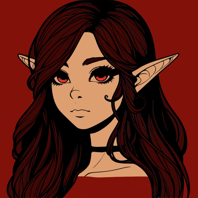 elf girl realistic dark fantasy