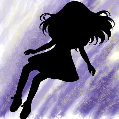 realistic girl floating