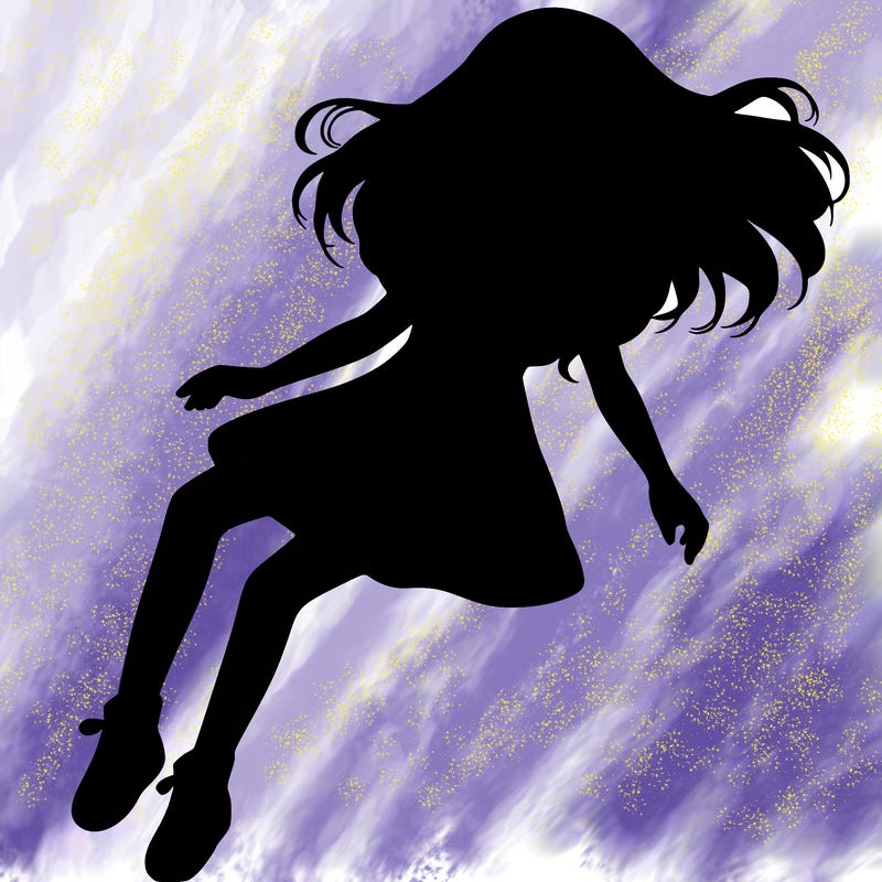 realistic girl floating