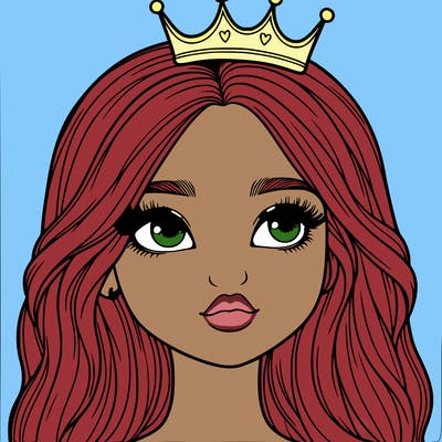 a realistic girl with a crown on