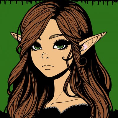 elf girl realistic dark fantasy