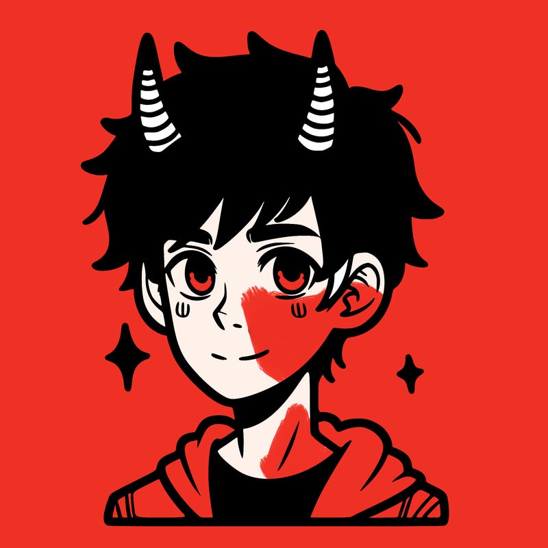 teen boy with horns