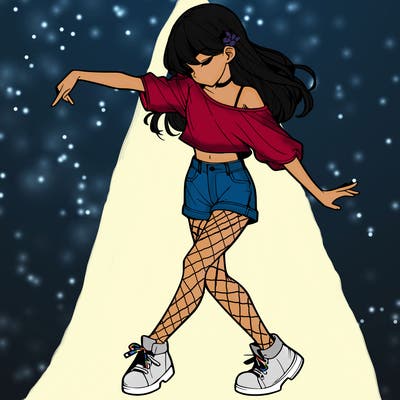 realistic girl danceing