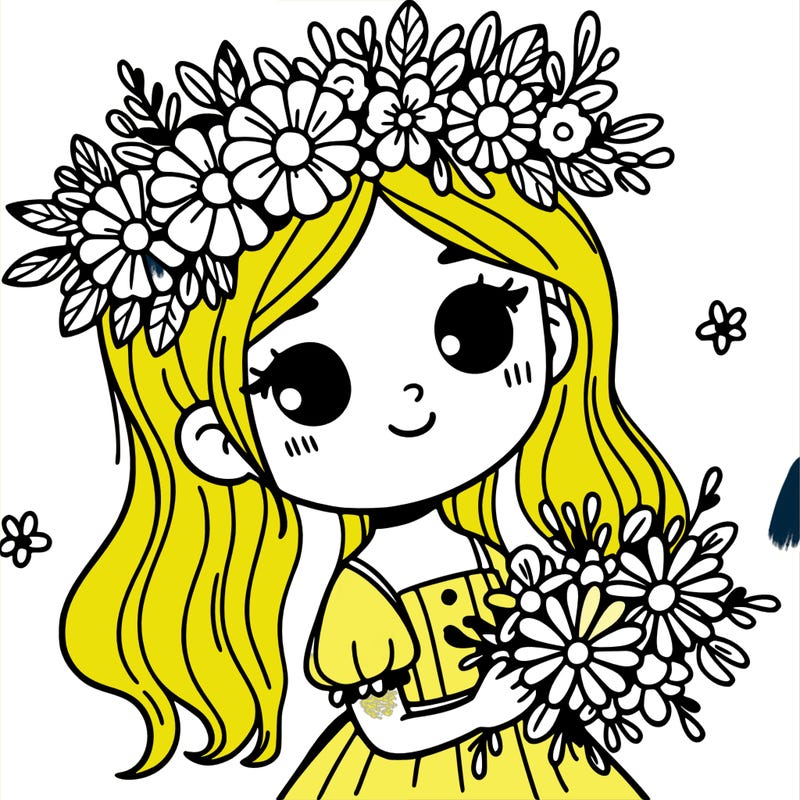 girl with flowers crown