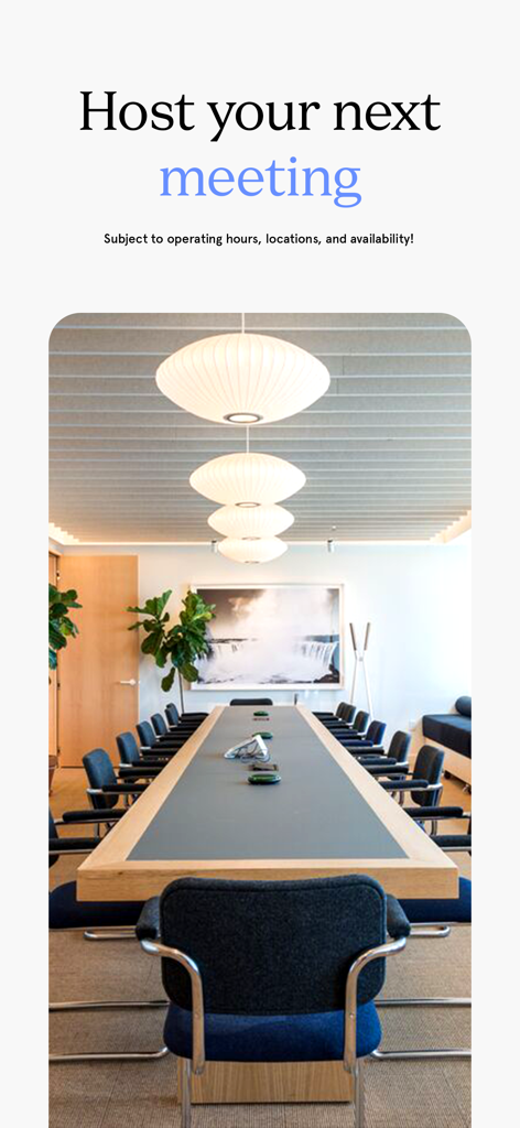 WeWork: Flexible Workspace - A modern and professional WeWork conference room for business meetings