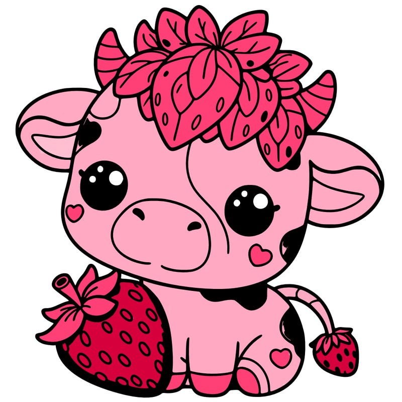 cute strawberry cow