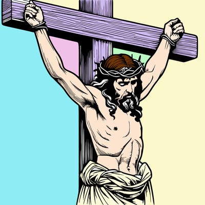 jesus realistic on the cross