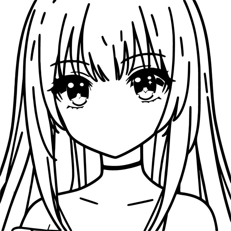 anime girl with icy blue eyes and long straight white hair olive skin