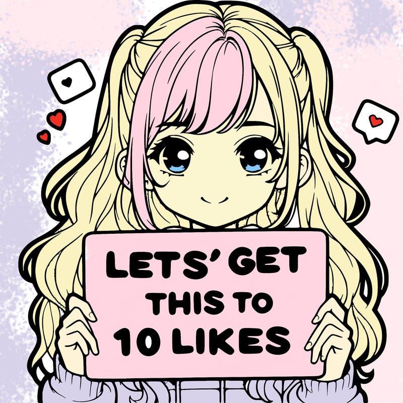 girl holding up sign that says let’s get this to 10 likes realistic