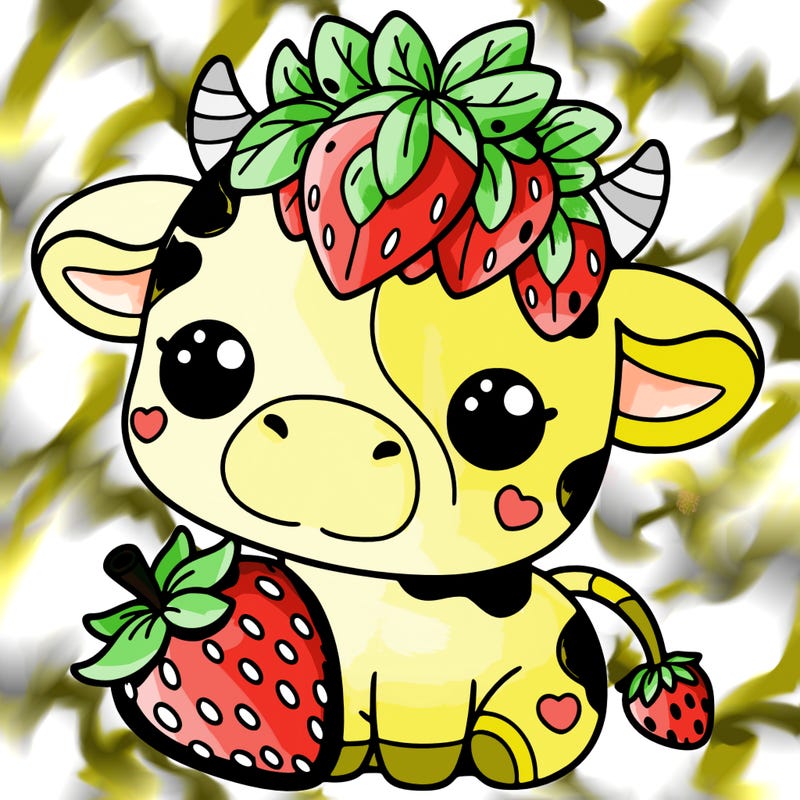 cute strawberry cow