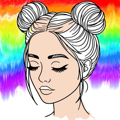 woman with hair buns