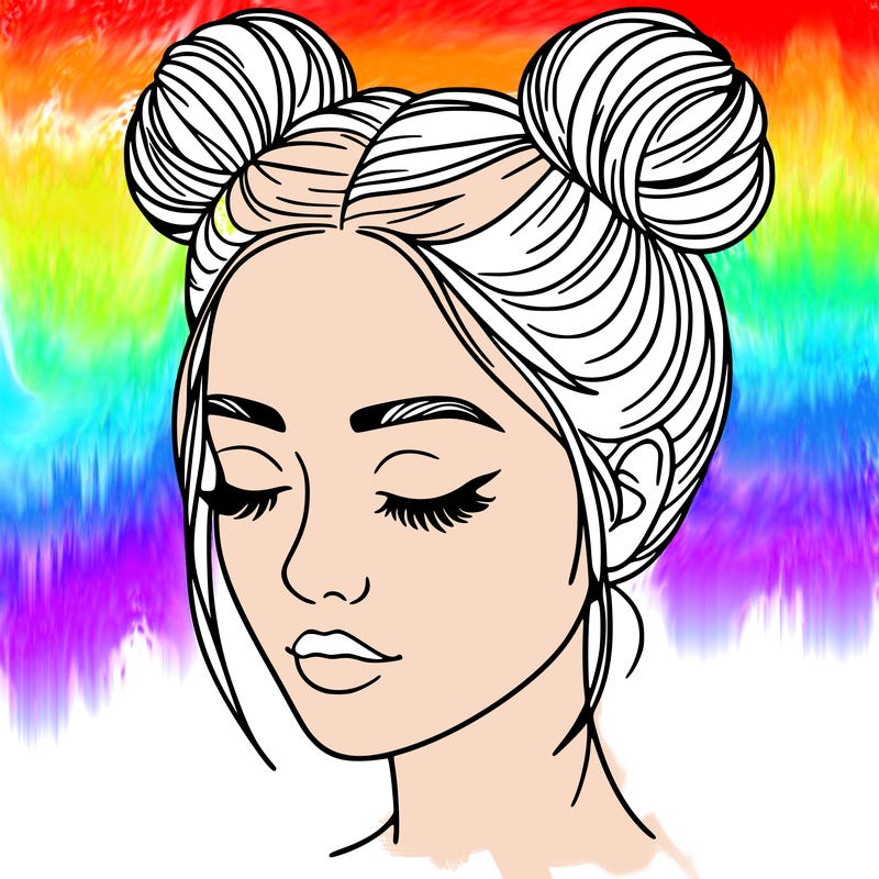 woman with hair buns