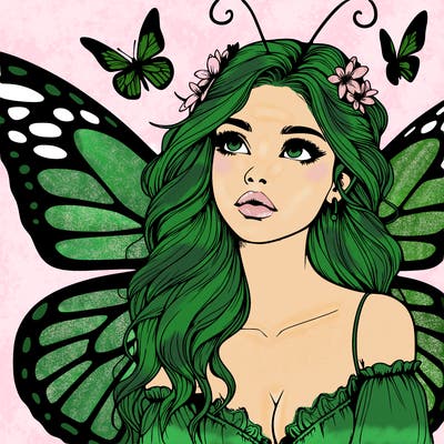 butterfly fairy realistic girl