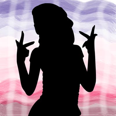 realistic teenage girl with braids and a beanie and crop top doing 🫶🏼