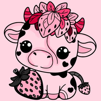 cute strawberry cow