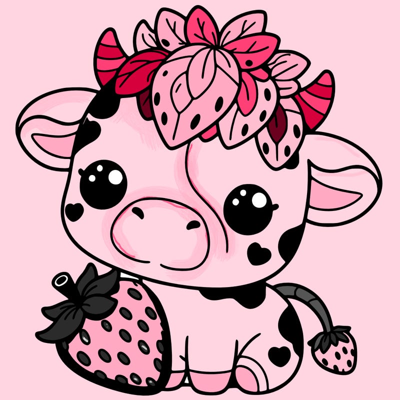 cute strawberry cow