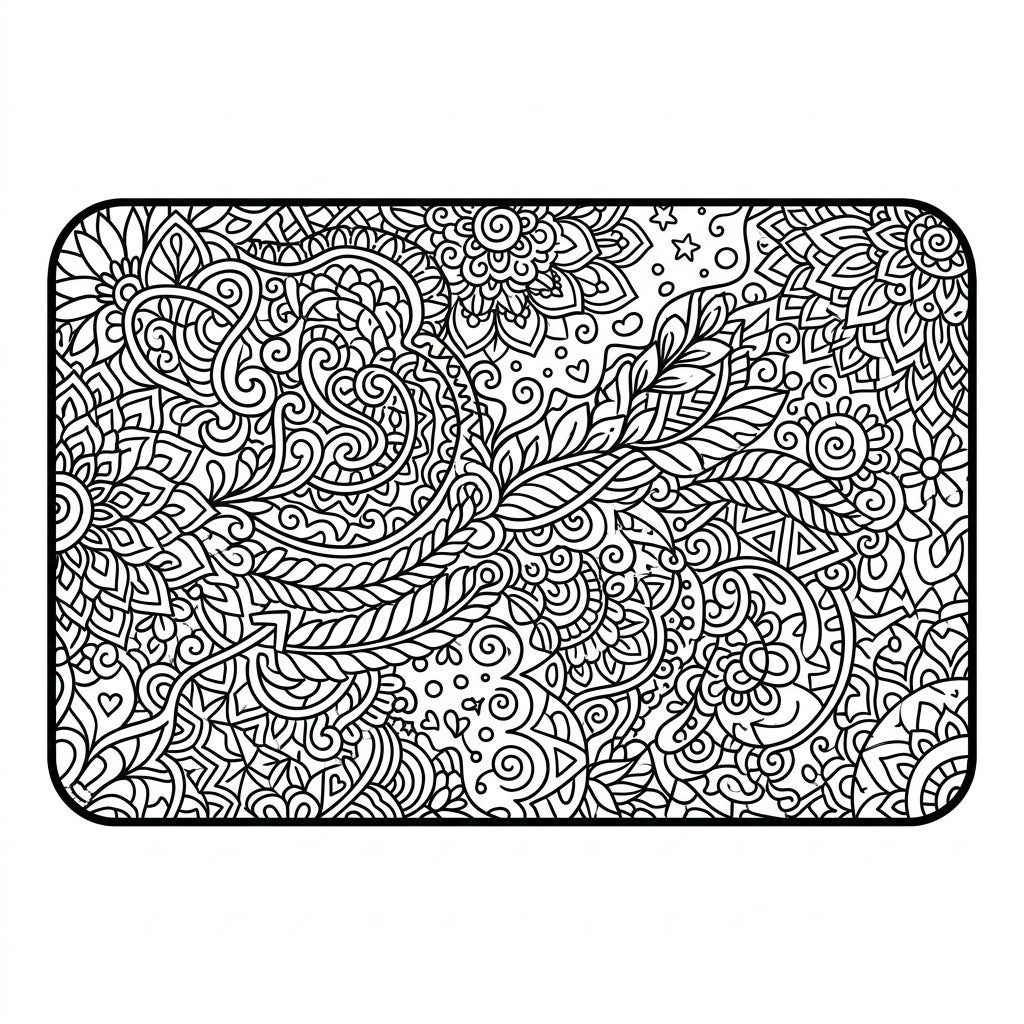 Zentangle Bath Mats Coloring Page - Free Printable — Color Pop