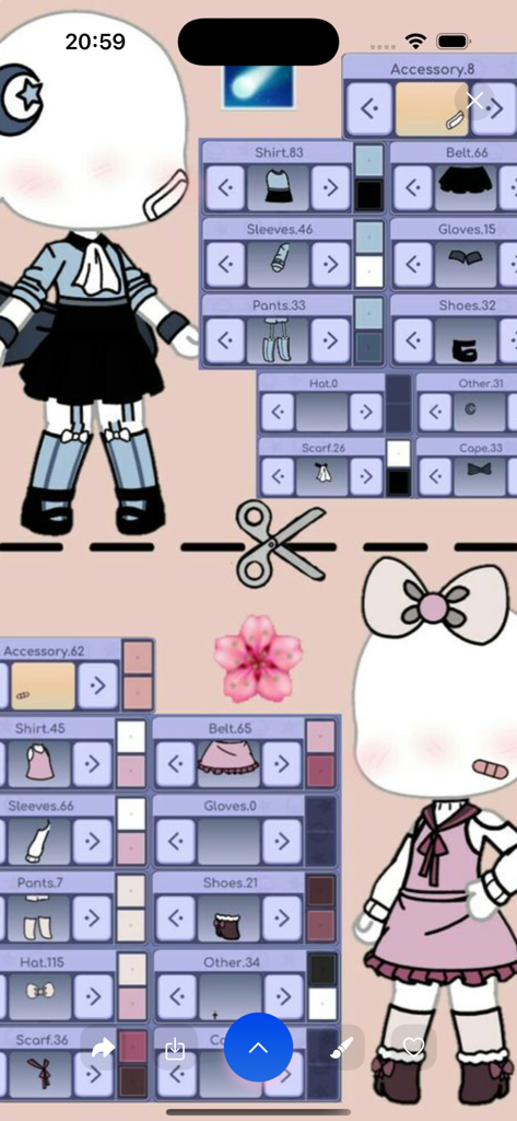 Make gacha life character girl - Gacha Life character customization screen with clothing and accessory options
