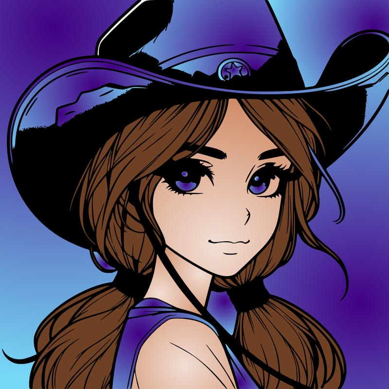 realistic girl with cowboy hat