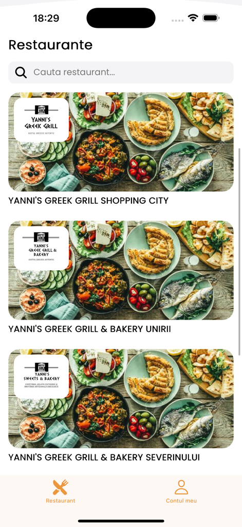 Yanni's Delivery - List of Yanni's Greek Grill restaurant locations in the mobile delivery app featuring Mediterranean food