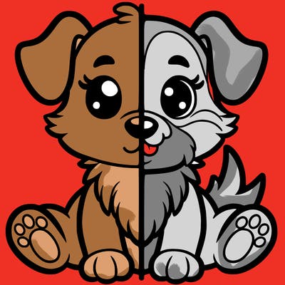 dog split picture