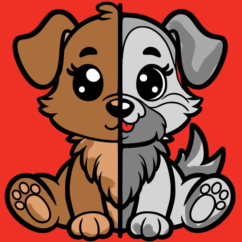 dog split picture