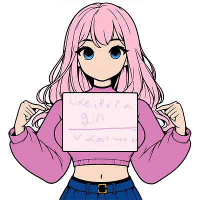 girl holding a blank sign in a long sleeve crop top