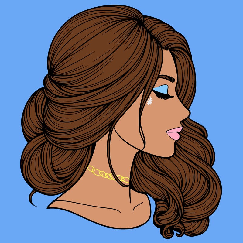 realistic woman's head & hair
