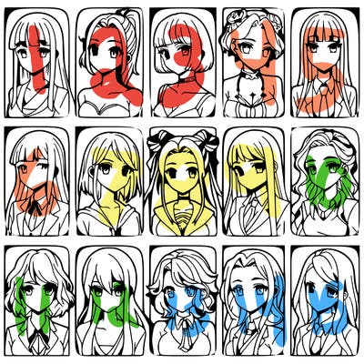 girls that look diffrent anime