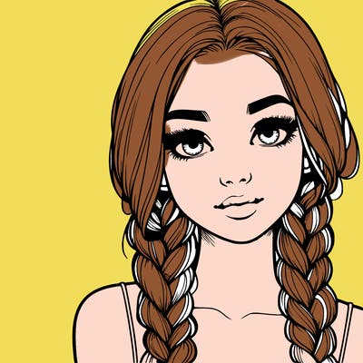 realistic girl with braids
