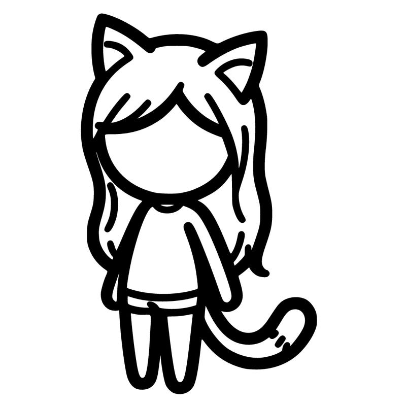 human with cat ears and tail