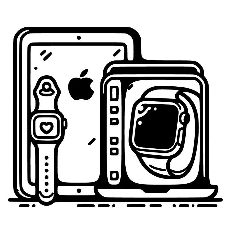 iphone with the newest ipad with an apple watch with a macbook