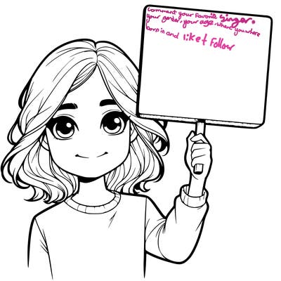 realistic girl holding up a sign