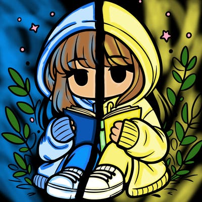 girl in oversized hoodie reading a book