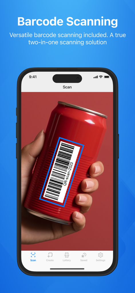 Scan QR Code. - iPhone interface showing the barcode scanning feature on a grocery item