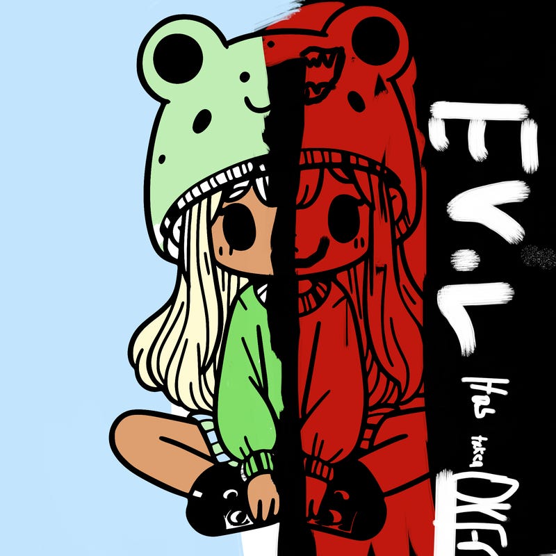 a girl wearing a frog hat and some frog socks