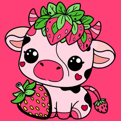 cute strawberry cow