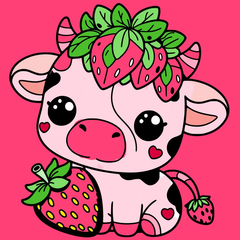 cute strawberry cow