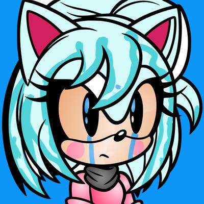 female sonic character with her hair in front of her eyes