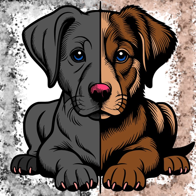 realistic dog split picture