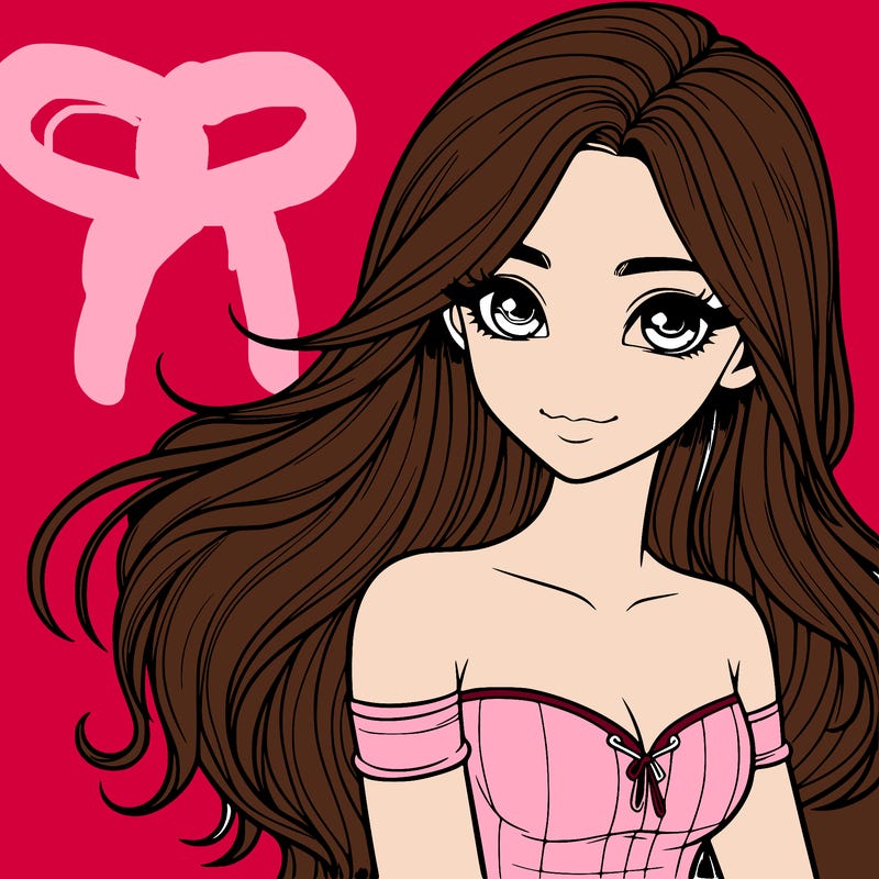 realistic girl with long hair