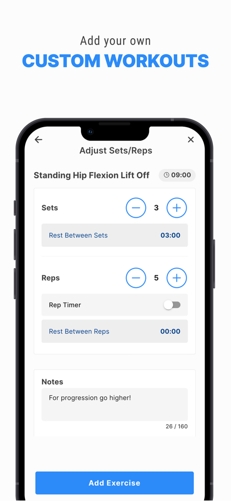 Crimpd - Crimpd app screen showing the interface to adjust sets and reps for a custom climbing workout.