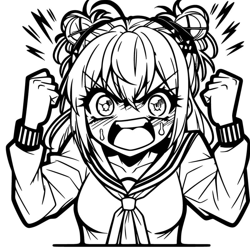 crazy anime girl angry