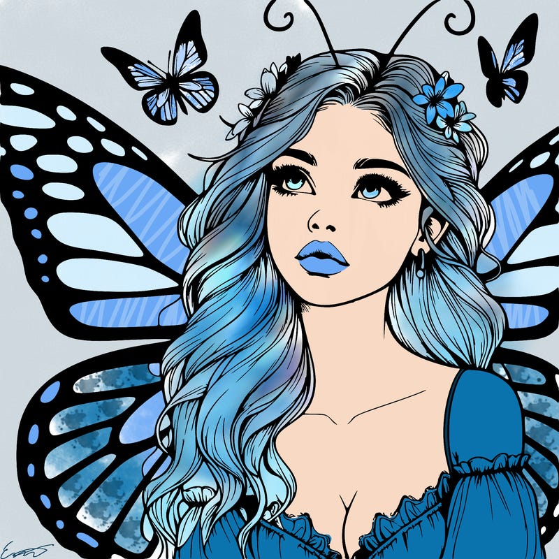 butterfly fairy realistic girl