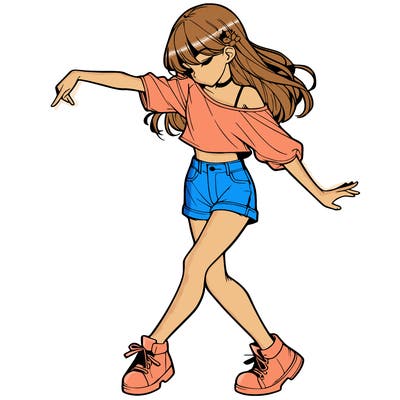 realistic girl danceing