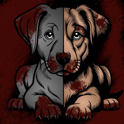 realistic dog split picture