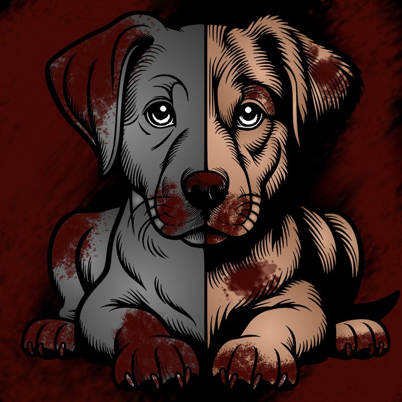 realistic dog split picture