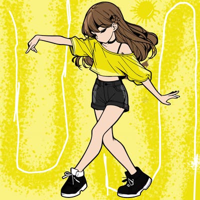 realistic girl danceing