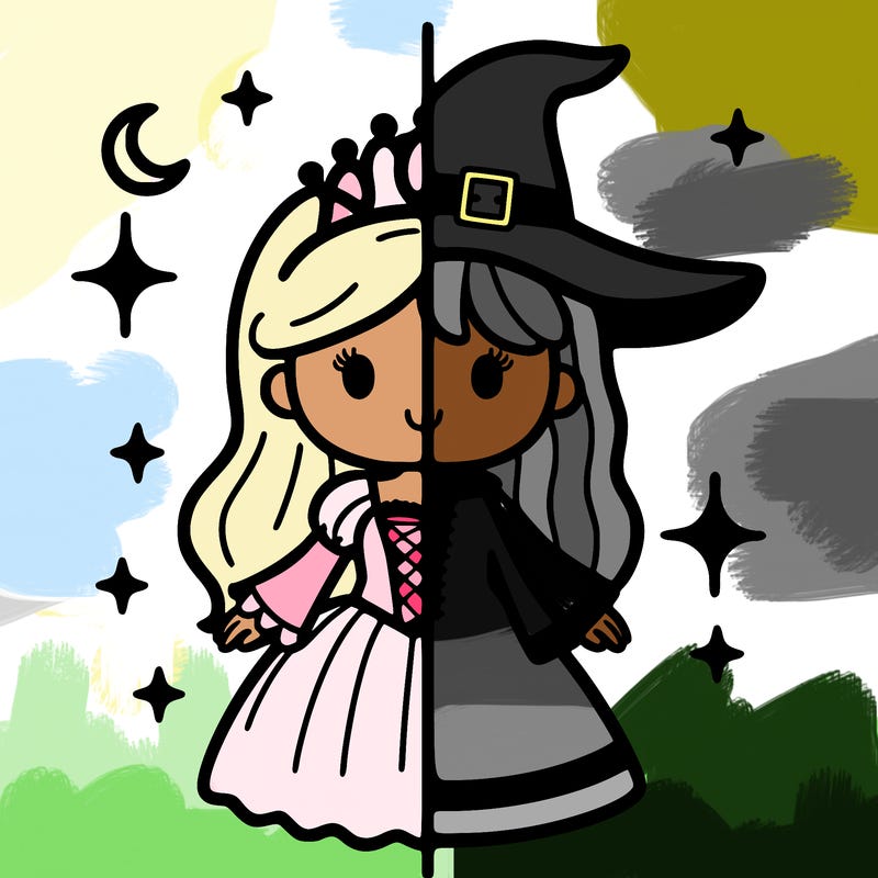 split princess and witch